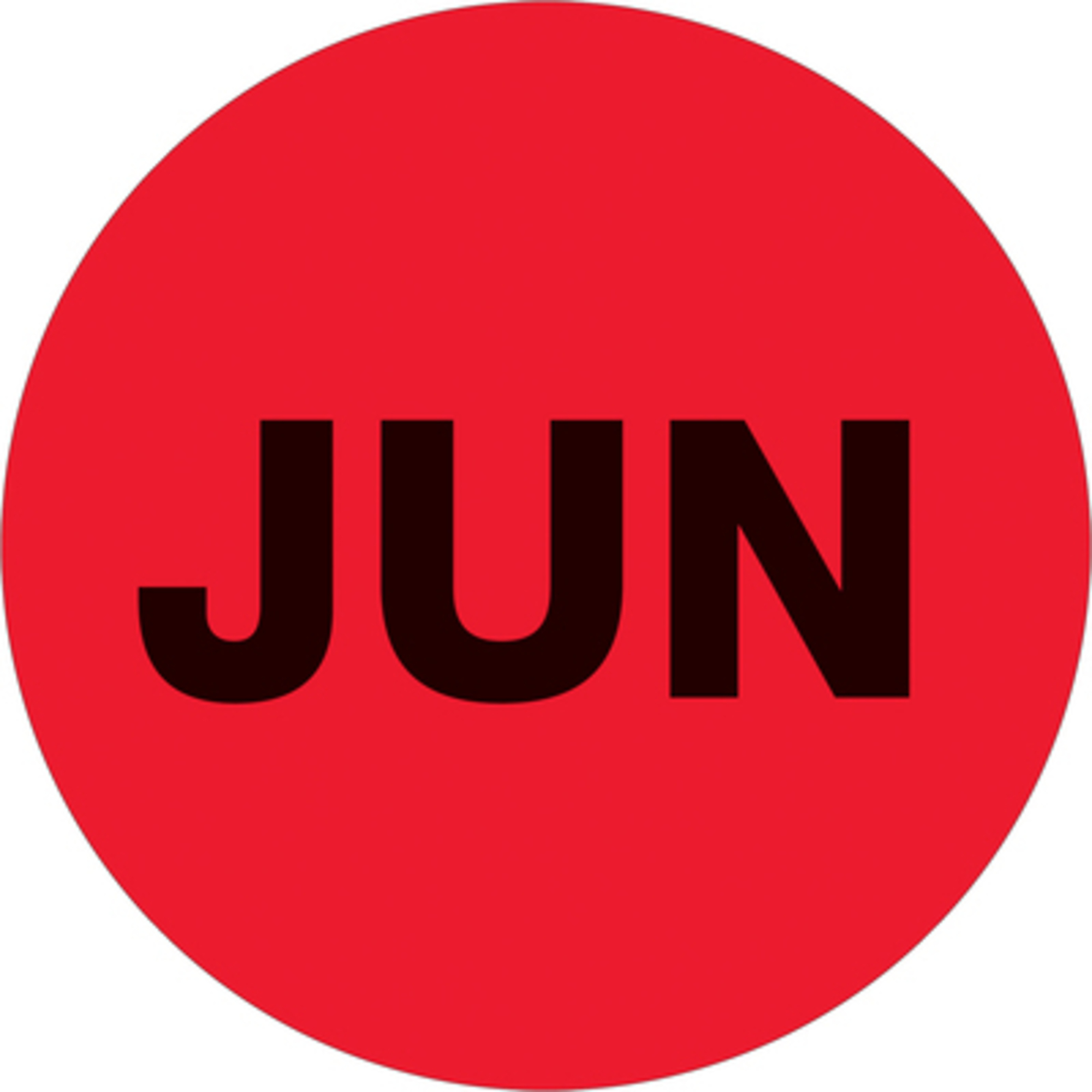 2in. Circl - "JUN" (Fluo Red) M Y 500/CS, Model# DL6740